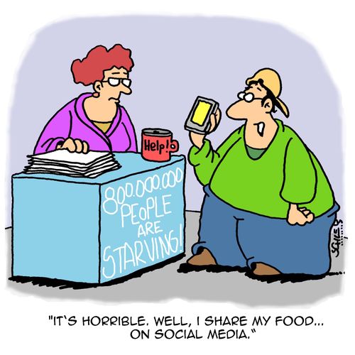"It's horrible. Well, I share my food...on social media."