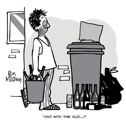 "Out with the old...!"