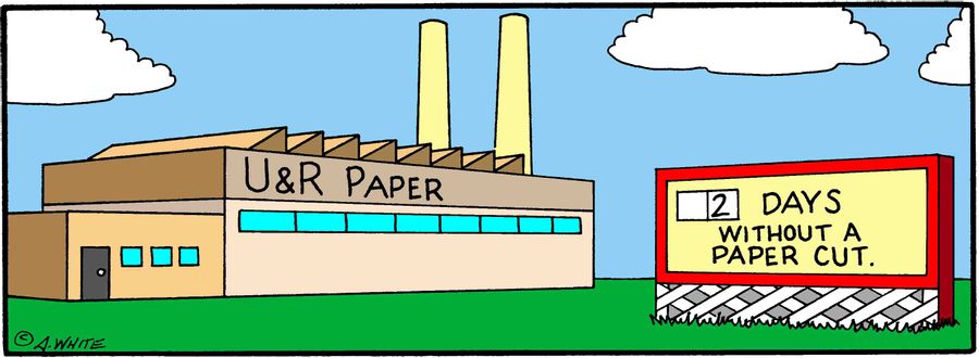 '02 days without a paper cut.'