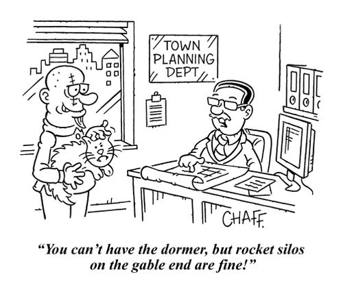 "You can't have the dormer, but rocket silos on the gable end are fine!"