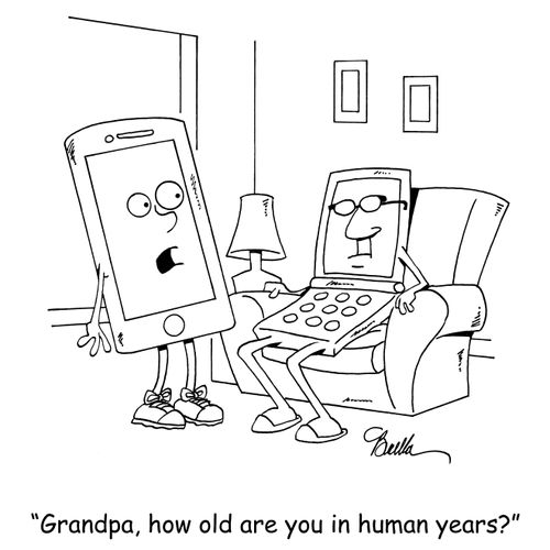 "Grandpa, how old are you in human years?"