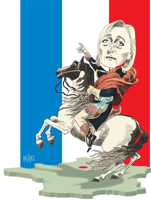 Marine Le Pen as Napoleon.