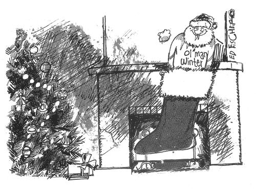 Ol' Man Winter in a stocking.