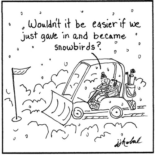 "Wouldn't it be easier if we just gave in and became snowbirds?"