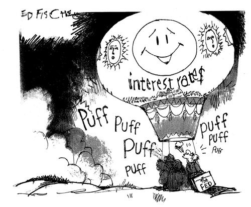 The Fed begins to attempt to raise interest rates hot air balloon.