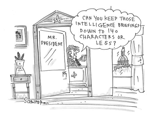 "Can you keep those intelligence briefings down to 140 characters or less?"