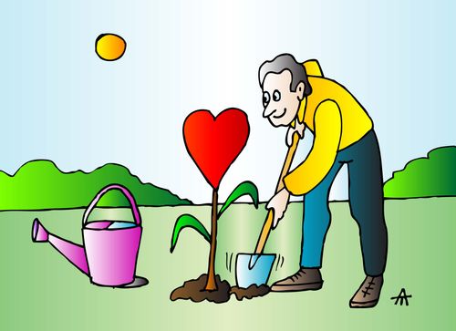 A man loves gardening.