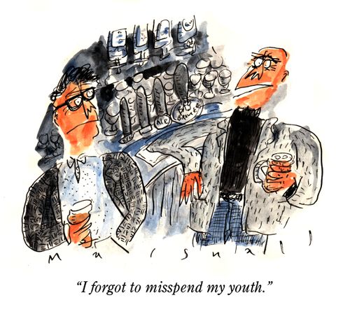"I forgot to misspend my youth."