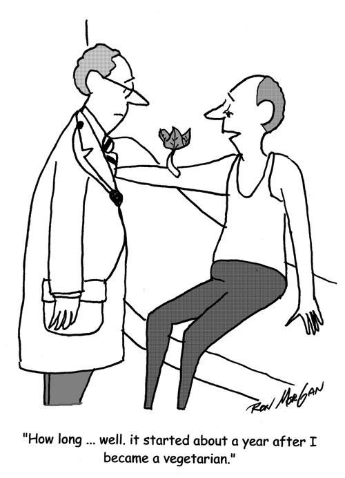 "How long...well, it started about a year after I became a vegetarian."