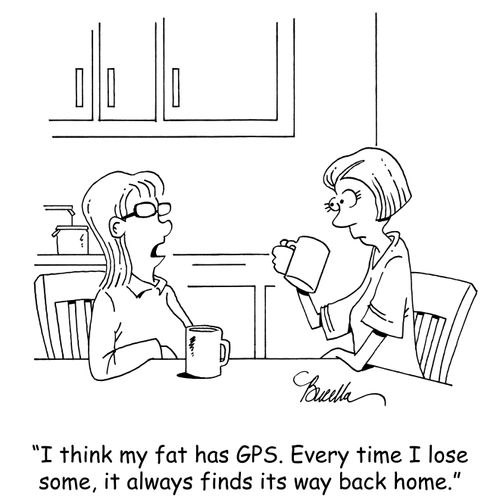 "I think my fat has GPS. Every time I lose some, it always finds its way back home."