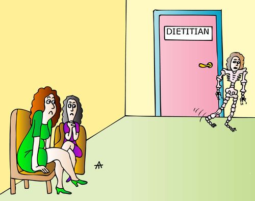 Woman visits a dietitian and comes out a skeleton.