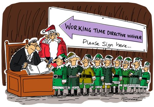 'Working time directive waiver - please sign here.'