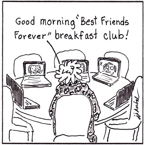 "Good morning 'Best Friends Forever' breakfast club!"