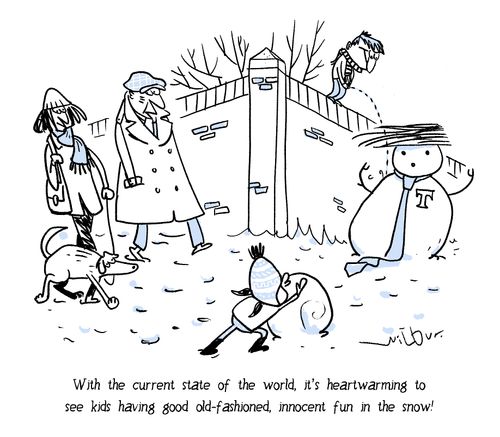 "With the current state of the world, it's heartwarming to see kids having good old-fashioned, innocent fun in the snow."