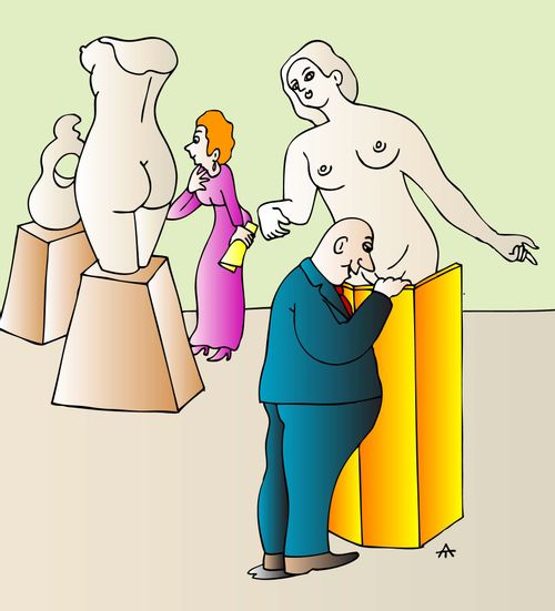A peeping tom visits a museum.