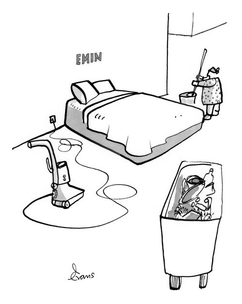 Emin's bed, tidied up.