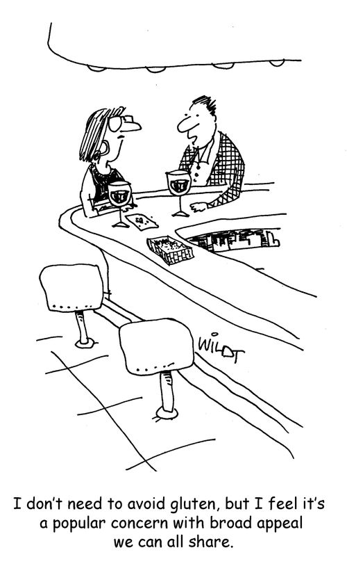 "I don't really need to avoid gluten, but I feel it's a popular concern with broad appeal we can all share."