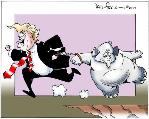 Trump brings the GOP over the cliff with him.