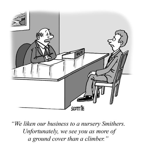 "We liken our business to a nursery Smithers. Unfortunately, we see you as more of a ground cover than a climber."