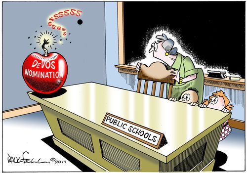 Betsy DeVos nomination as a bomb.