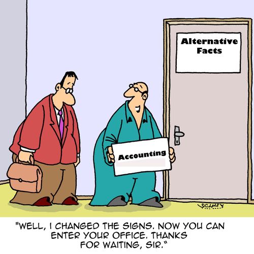 "Well, I changed the signs. Now you can enter your office. Thanks for waiting, sir."