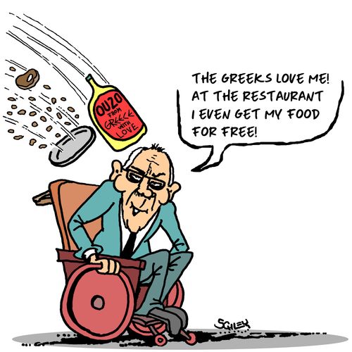 "The Greeks love me! At the restaurant I even get my food for free!"