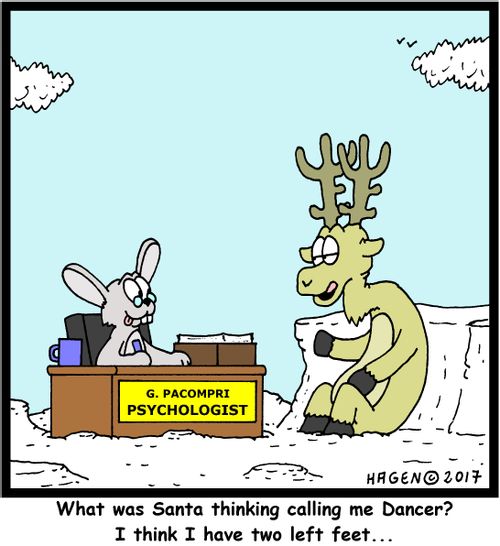 "What was Santa thinking calling me Dancer? I think I have two left feet..."