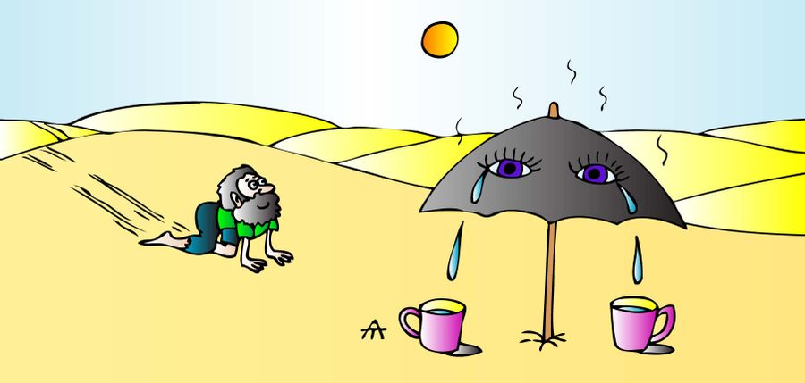 Tourist in the desert