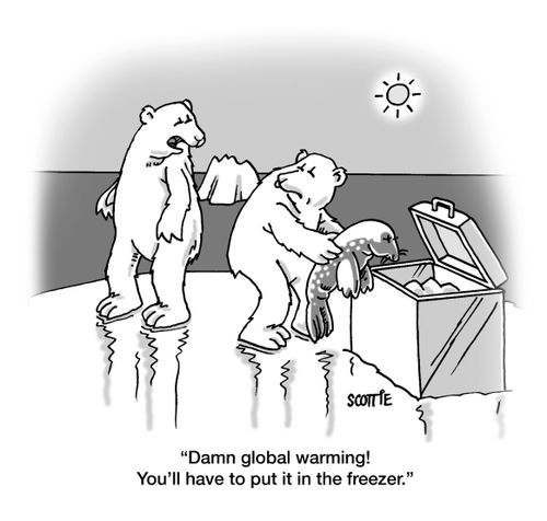 "Damn global warming! You'll have to put it in the freezer."