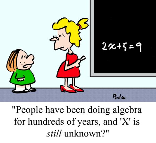 "People have been doing algebra for hundreds of years, and 'X' is still unknown?"