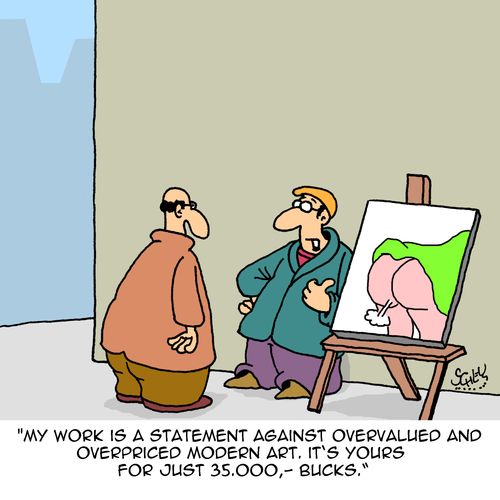 'It's a statement against overpriced modern art, yours for $35,000."