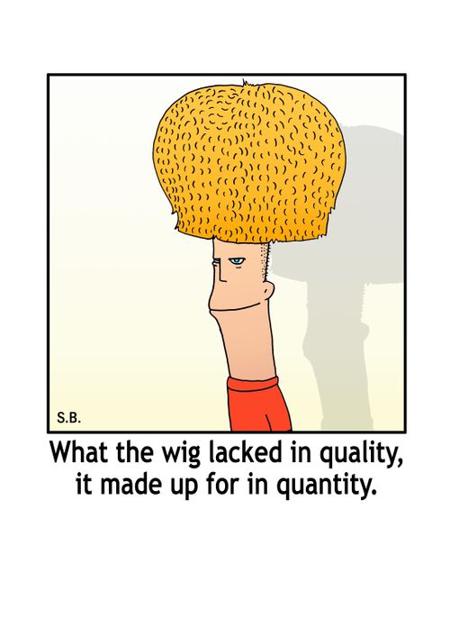 What the wig lacked in quality, it made up for in quantity.