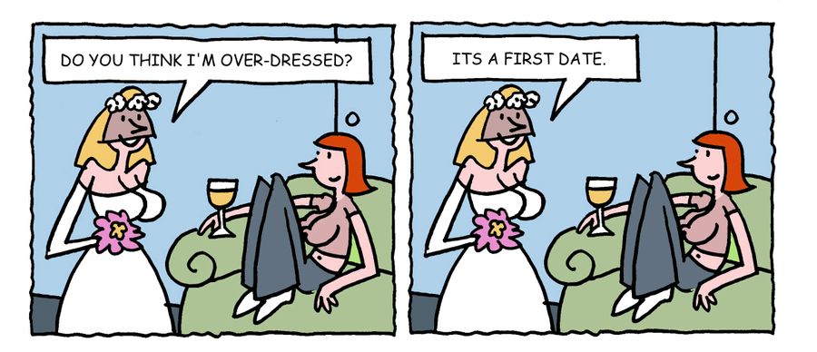 'Do you think I'm over-dressed? Its a first date.'