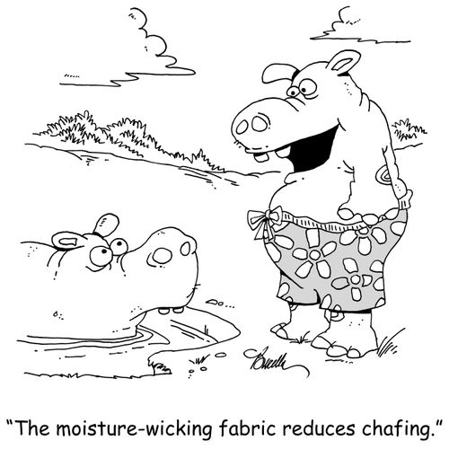 "The moisture-wicking fabric reduces chafing."