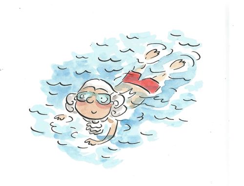Mozart swimming.
