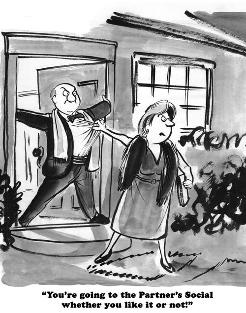 "You're going to the Partner's Social whether you like it or not!"