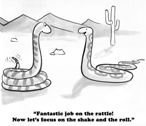 "Fantastic job on the rattle! Now let's focus on the shake and the roll."