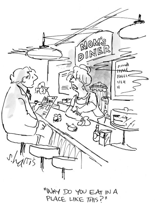 "Why do you eat in a place like this?"