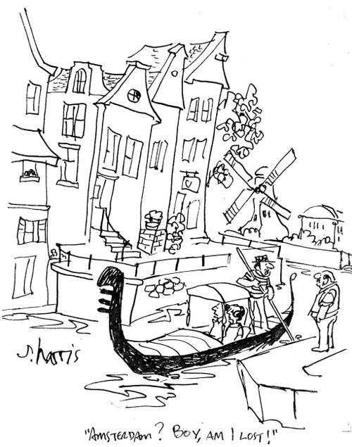 "Amsterdam? Boy, am I lost!"