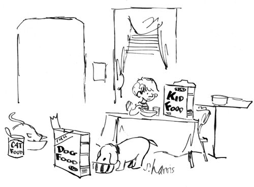 'Cat food' 'Dog food' 'Kid food'