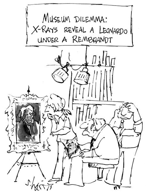 Museum dilemma: X-rays real a Leonardo under a Rembrandt.