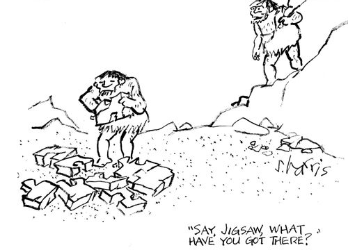 "Say, Jigsaw, what have you got there?"