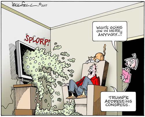 "Trump's addressing Congress."