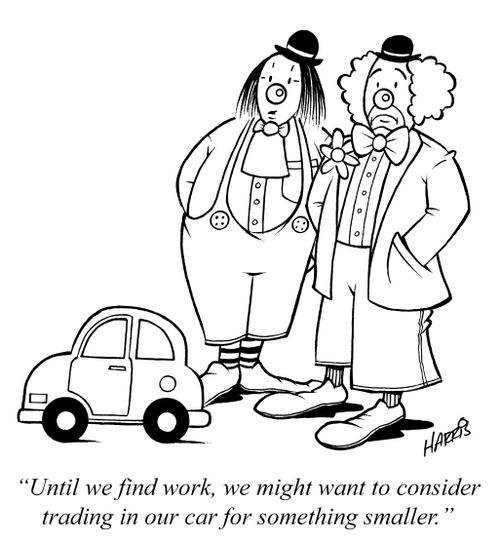 'Until we find work, we might want to consider trading in our car for something smaller.'