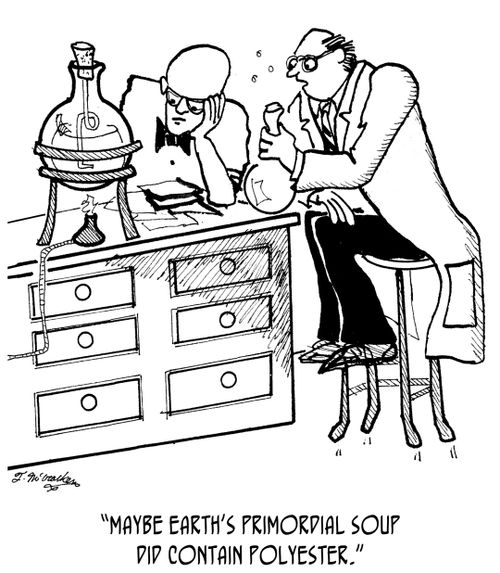 "Maybe Earth's primordial soup did contain polyester."