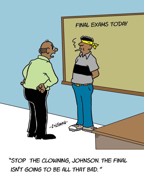 "Stop the clowning, Johnson. The final isn't going to be all that bad."