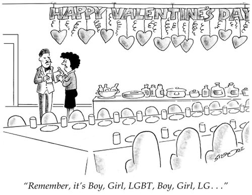 "Remember, it's Boy, Girl, LGBT, Boy, Girl, LG . . ."