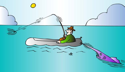 Fisherman has his dinghy punctured by a swordfish.