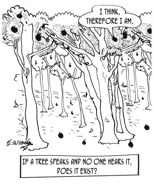 "If a tree speaks and no one hears it, does it exist?"