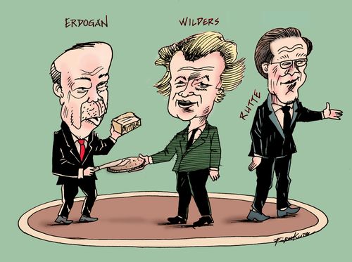 Erdogan, Wilders and Rutte.